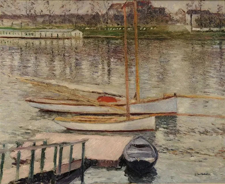 Sailing Boats at Anchor on the Seine, in Argenteuil - Gustave Caillebotte