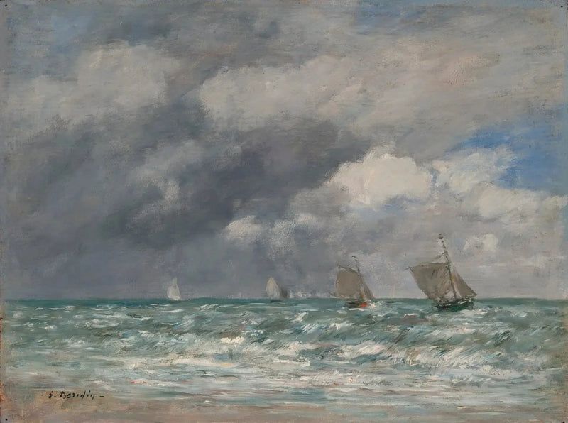 Sailboats in Front of Trouville - Eugène Boudin