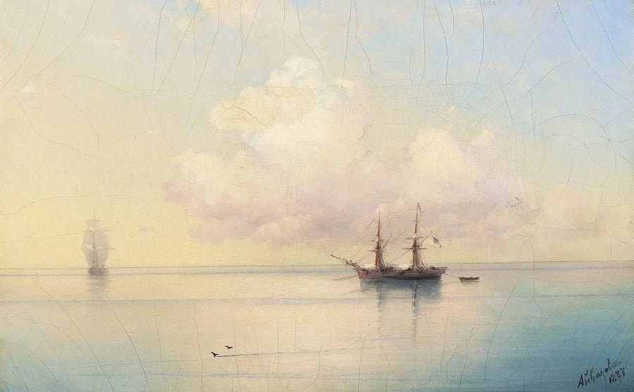 Sailboats in Calm Weather. - Ivan Aïvazovski