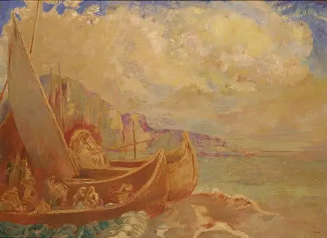 Sailboats (Allegorical Landscape) - Odilon Redon