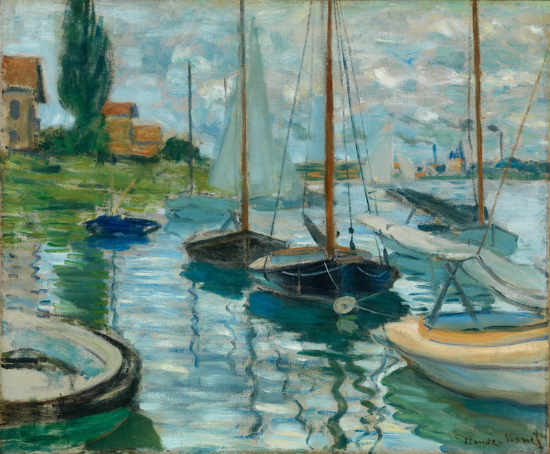 Sailboats on the Seine at Petit-Gennevilliers W227 - Claude Monet