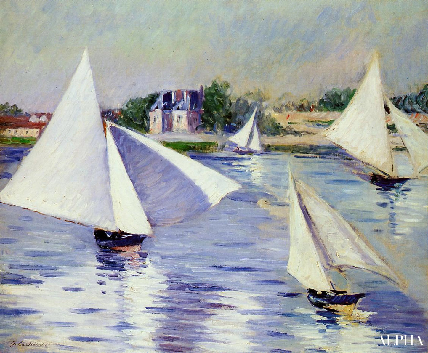 Sailboats on the Seine at Argenteuil - Caillebotte - High-end reproductions of paintings and artworks