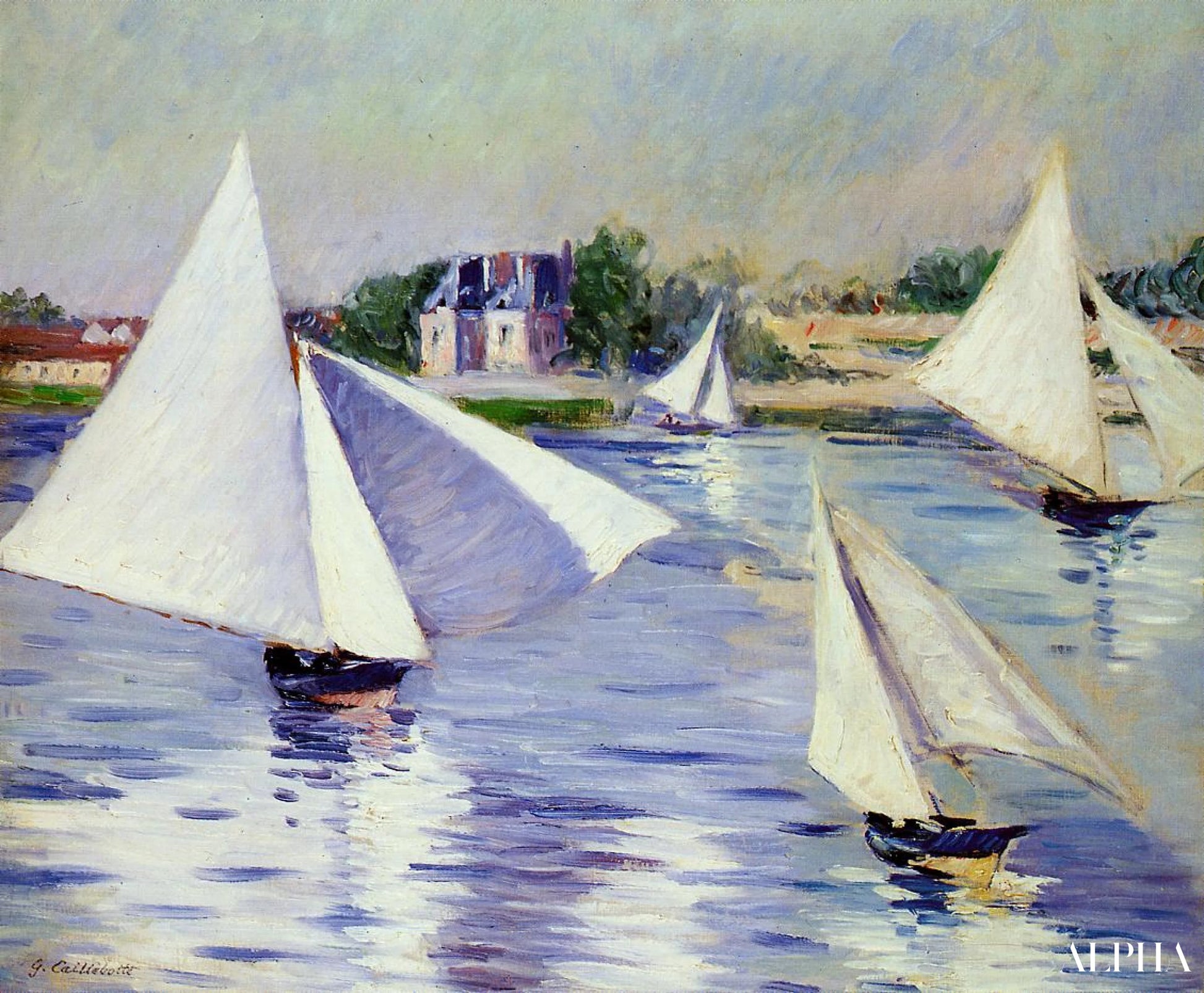 Sailboats on the Seine at Argenteuil - Caillebotte - High-end reproductions of paintings and artworks