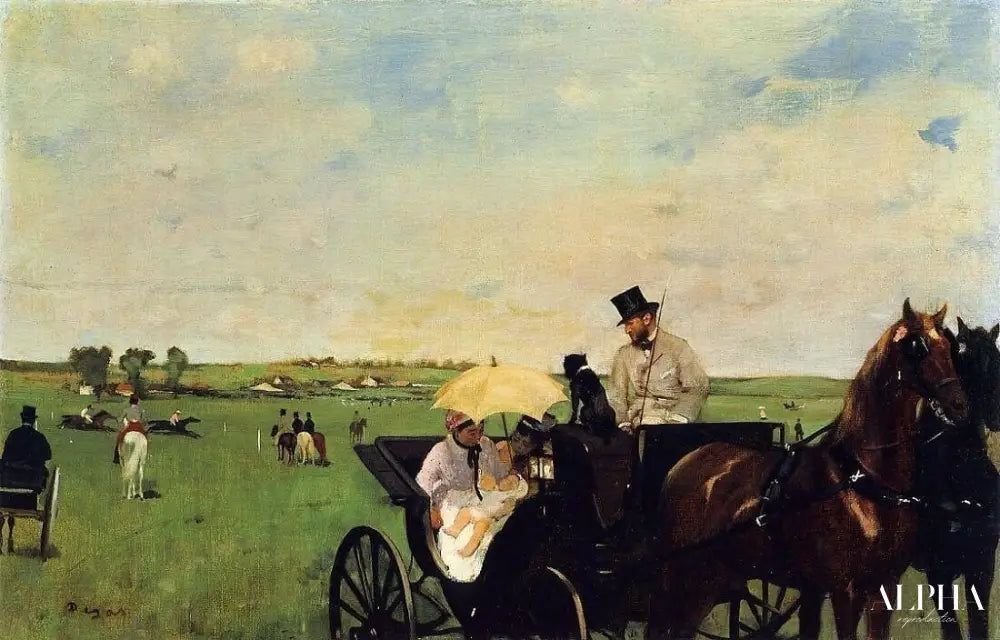 Voiture lors d'une course - Edgar Degas - Reproductions de tableaux et peintures haut de gamme