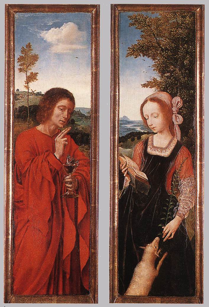 Panel of a triptych. Saint John the Evangelist and Saint Quentin Metsys