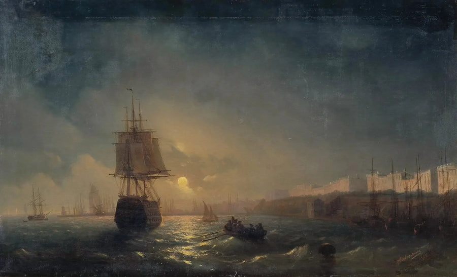 View of Odessa by a Full Moon Night - Ivan Aïvazovski