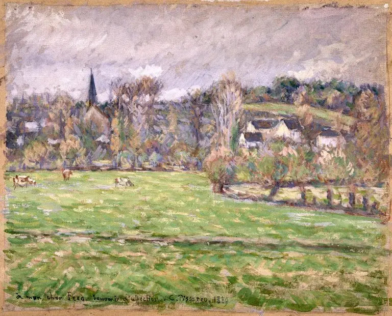 View of Bazincourt - Camille Pissarro