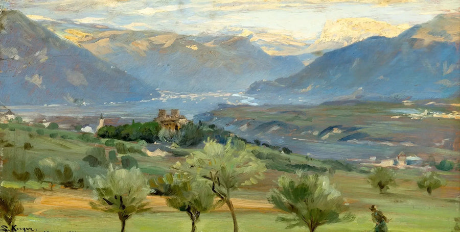 View of Bolzano from Saint-Valentin Castle in Tyrol. - Peder Severin Krøyer