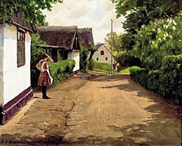 View of Gundsømagle on a summer day. - H. A. Brendekilde