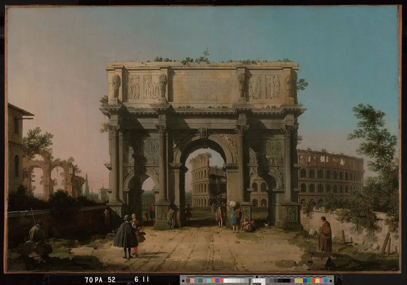 View of the Arch of Constantine with the Colosseum - Canaletto