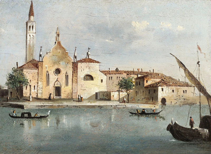 View of the island of Santa Maria delle Grazie - Francesco Guardi