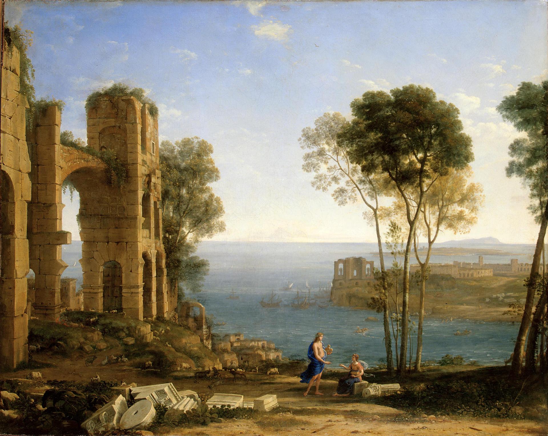 View of the coast with Apollo and the Cumaean Sibyl - Claude Lorrain
