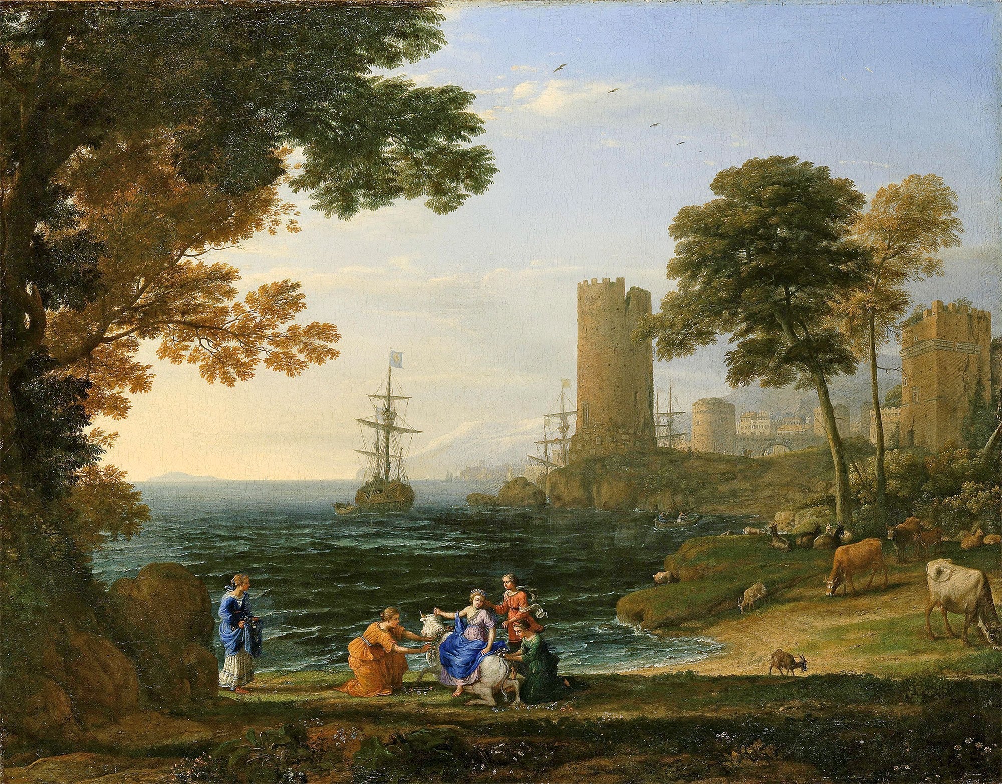 View of the Coast with the Removal of Europe - Claude Lorrain