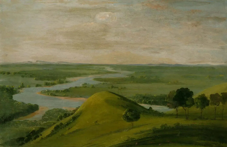 View of the confluence of the Red River and False Washita, Texas - George Catlin