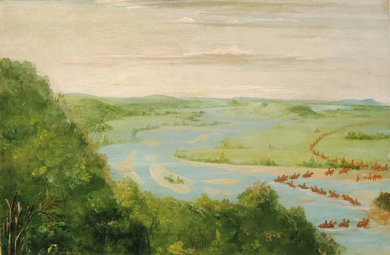 View of the Canadian River, Dragoons Crossing - George Catlin
