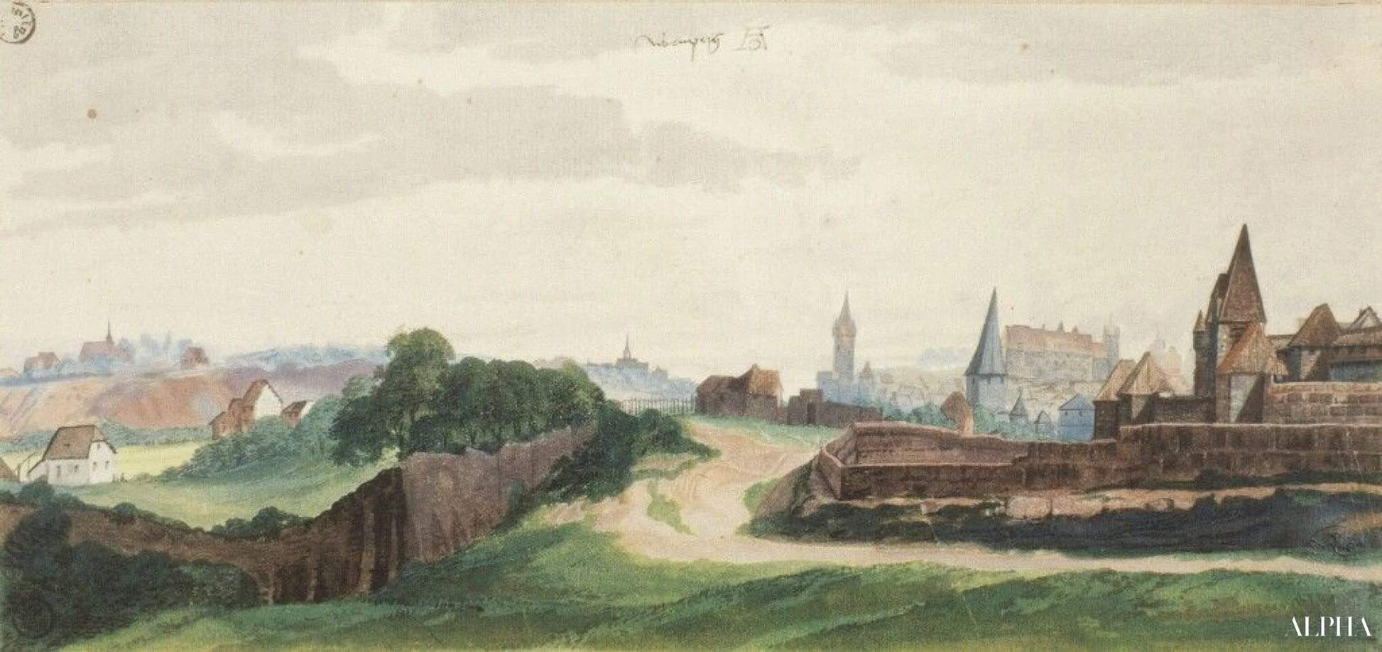 View of the city of Nuremberg from the west - Albrecht Dürer - High-quality reproductions of paintings and artworks