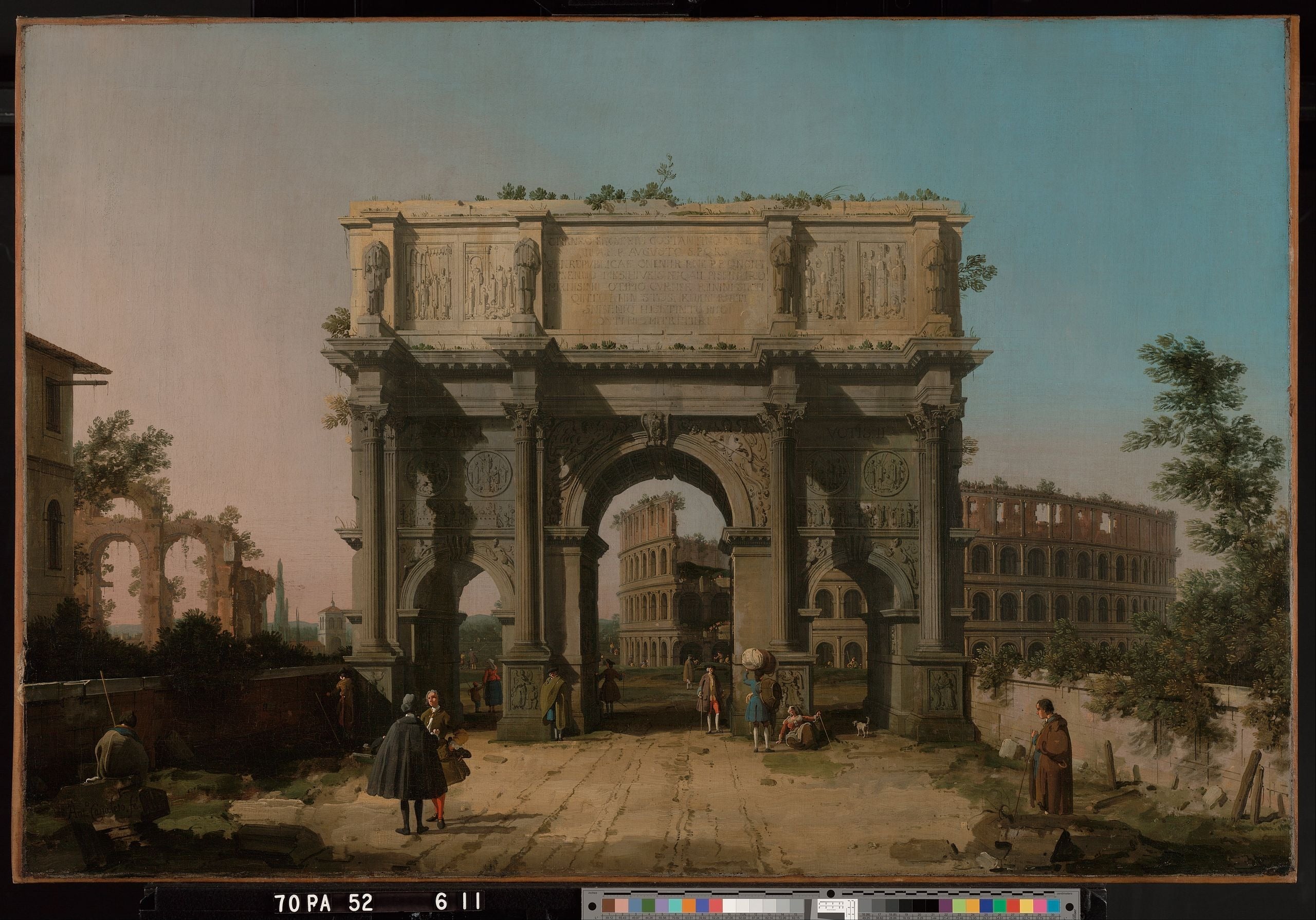 View of the Arch of Constantine with the Colosseum - Canaletto