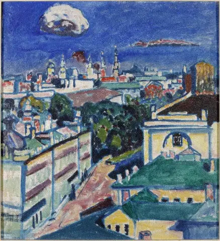 View of Moscow from Kandinsky's apartment window at No. 1, Zoubovsky Square - Vassily Kandinsky