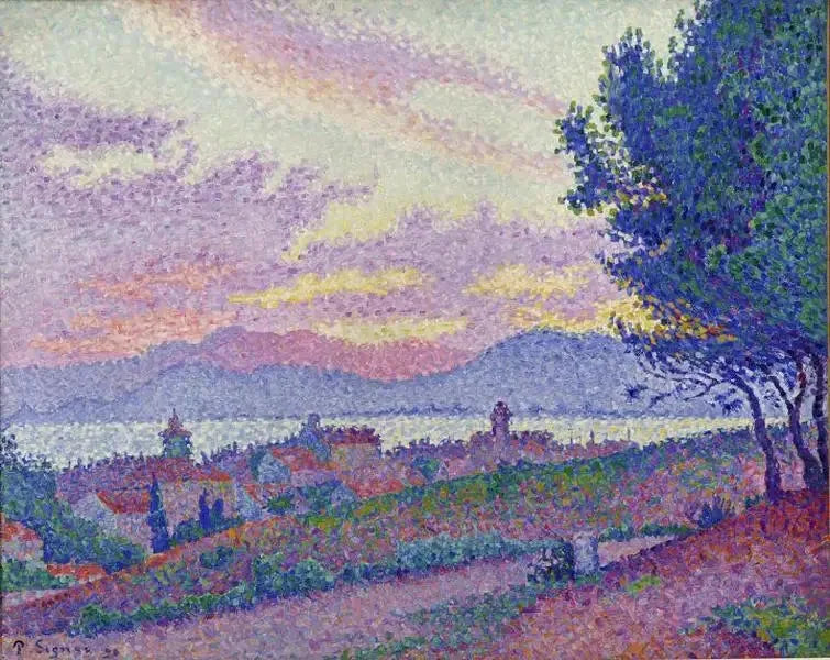 View of Saint-Tropez, sunset at the pine woods - Paul Signac
