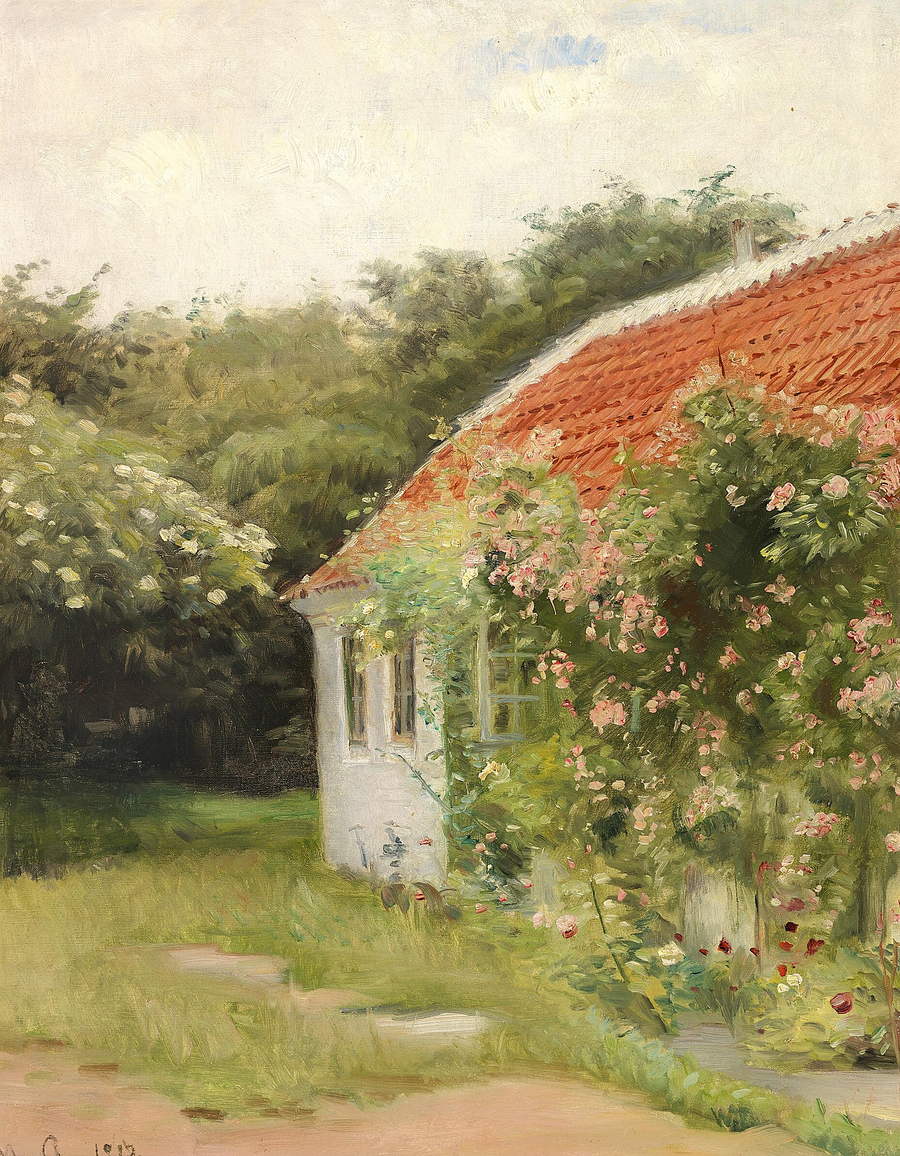 View of Skagen with Havehuset (the garden house). -Michael Peter Ancher