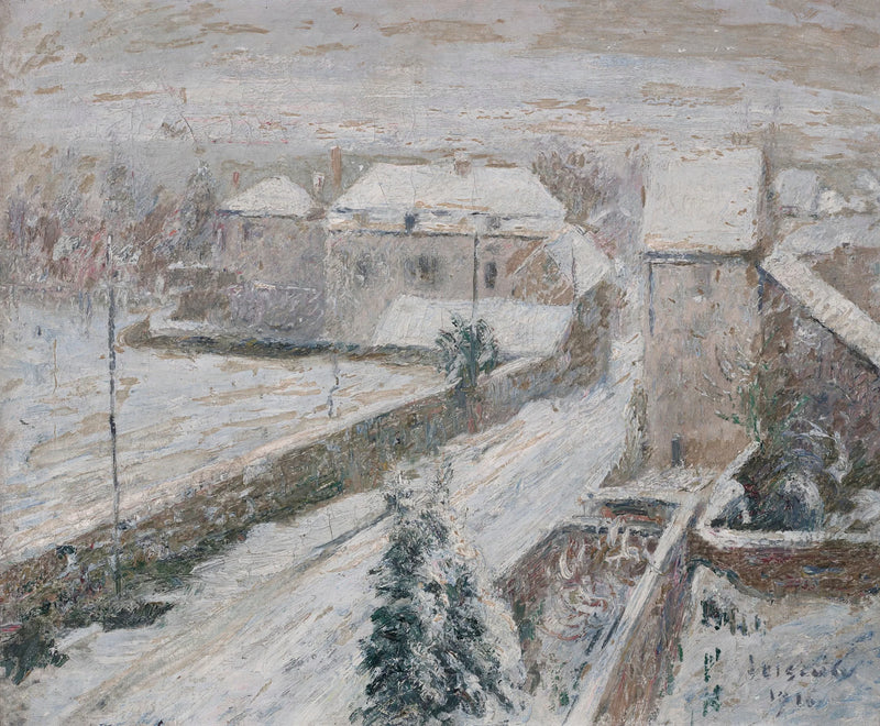 View of Triel under the snow - Gustave Loiseau