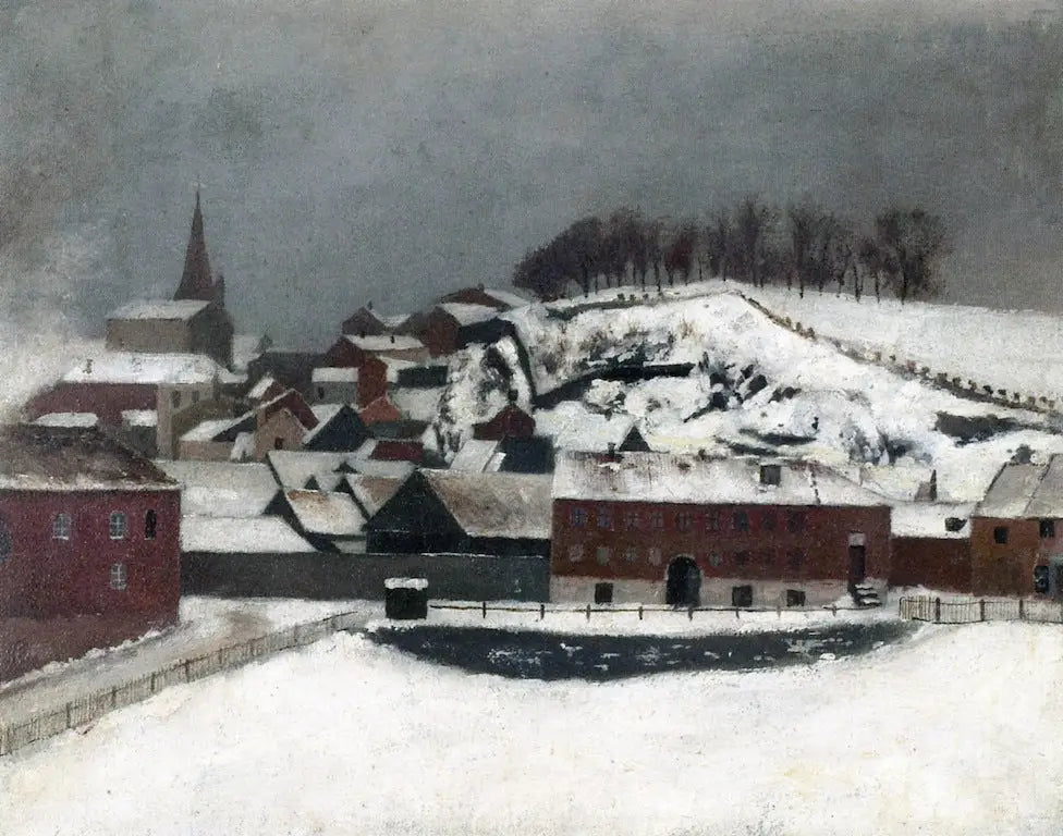 Reproduction du tableau « Vue depuis Fossveien 7 en direction de Bergfjerdingen - Edvard Munch » par Alpha Reproduction en peinture à l’huile