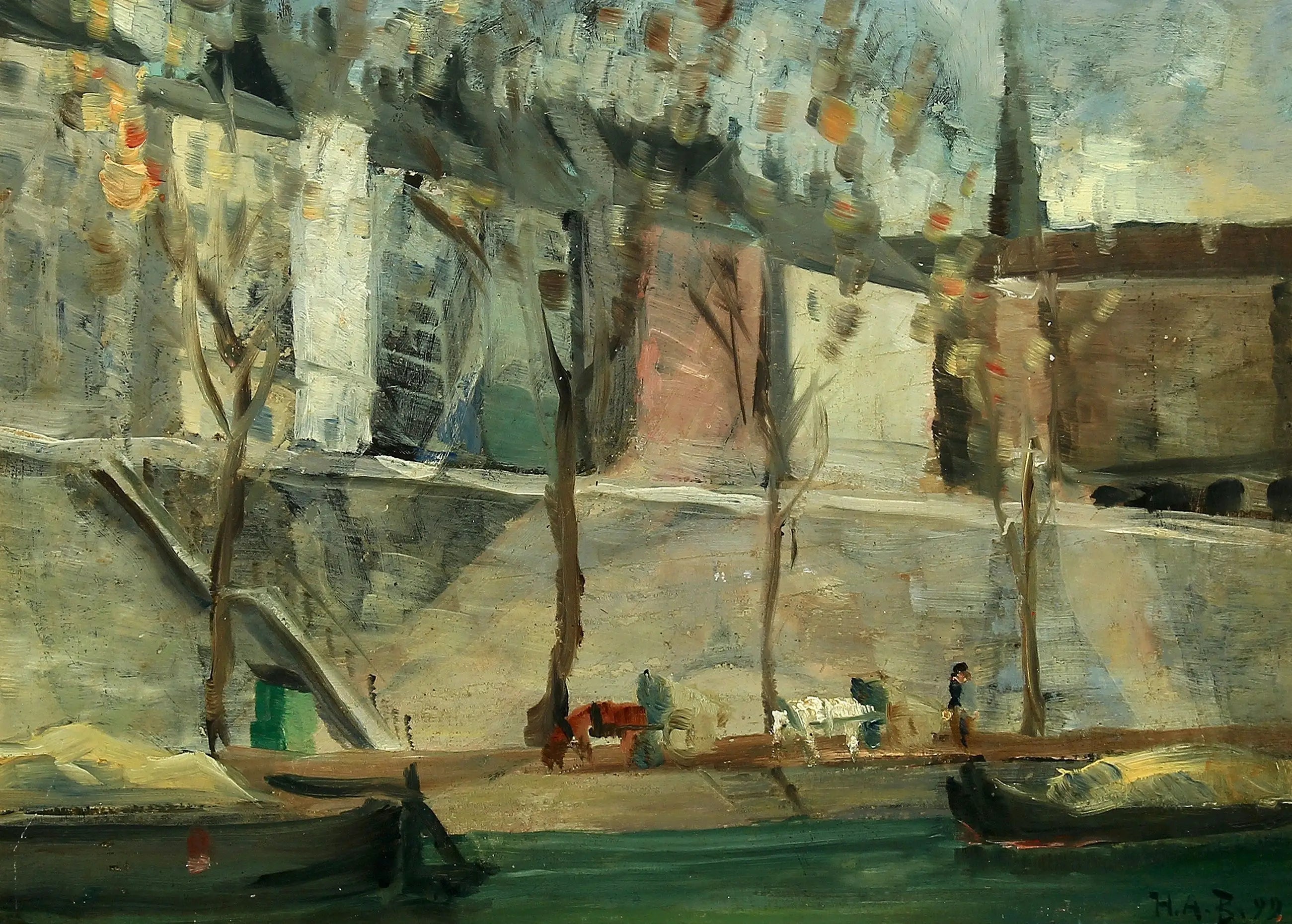 Vue depuis la Seine - H. A. Brendekilde - Alpha Reproduction
