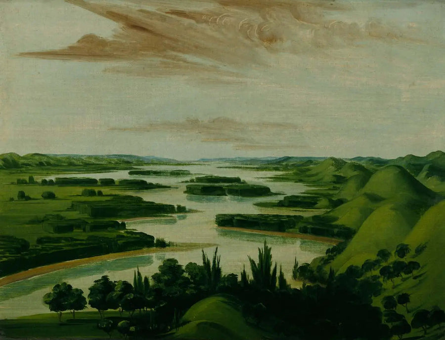 View from Floyd's Tomb, 1,300 miles above Saint Louis - George Catlin