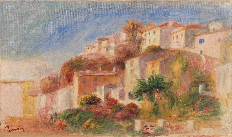 View from the Post Office Garden, Cagnes (Village seen from the Post Office Garden, Cagnes) - Pierre-Auguste Renoir