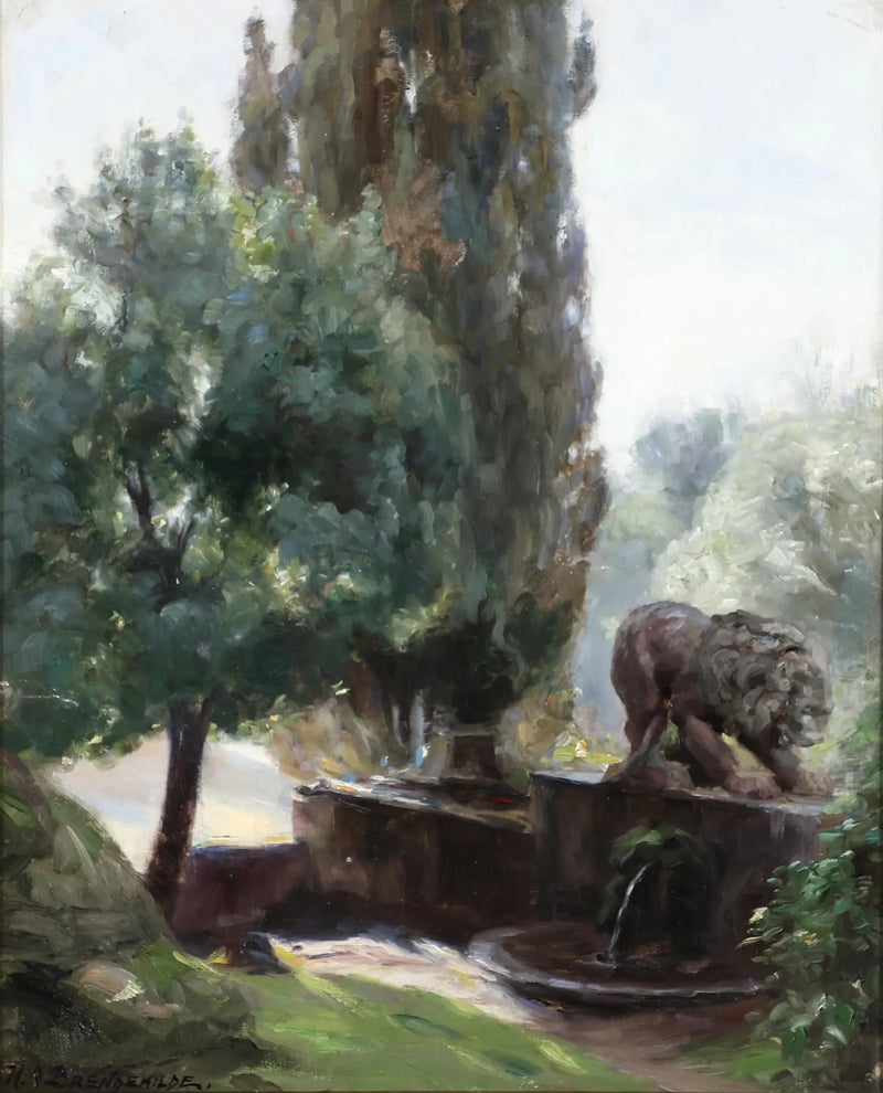 View from the Gardens of Villa Borghese. - H. A. Brendekilde