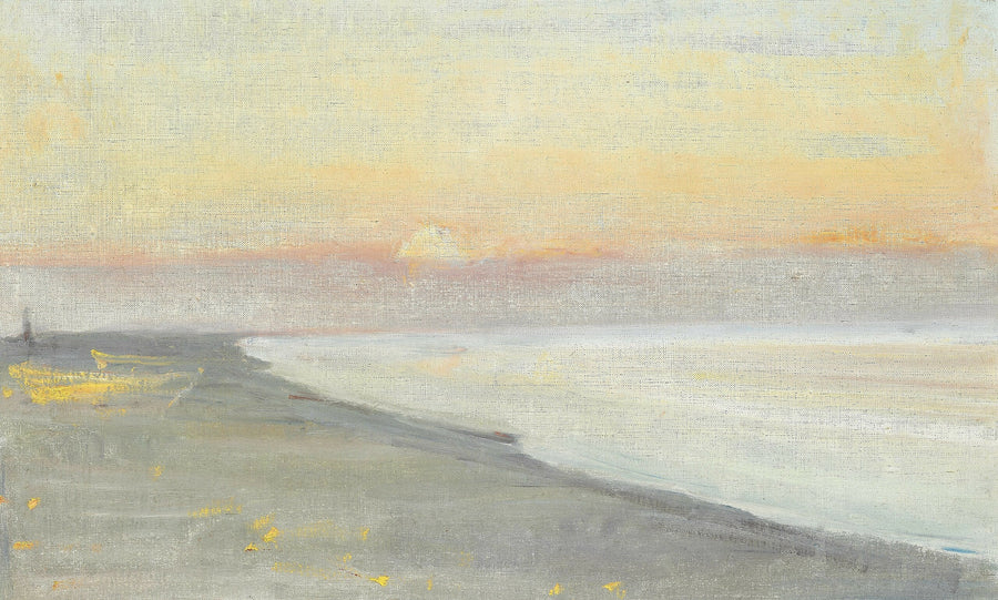 View from a beach at dusk, Skagen. - Michael Peter Ancher