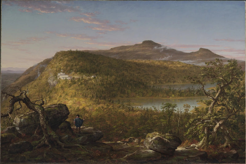 View of the Two Lakes and Mountain House, Catskill Mountains, Morning - Thomas Cole