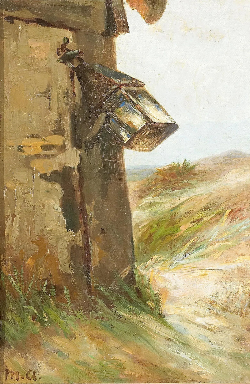 View of the dunes and a lantern on a house. - Michael Peter Ancher