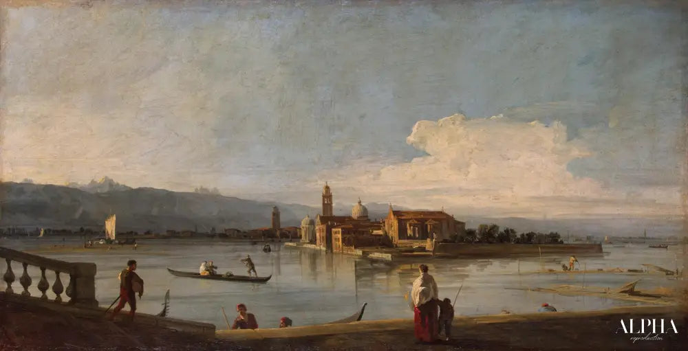 Vue des îles de San Michele, San Cristoforo et Murano depuis le canal Fondamente Nove - Giovanni Antonio - Reproductions de tableaux et peintures haut de gamme