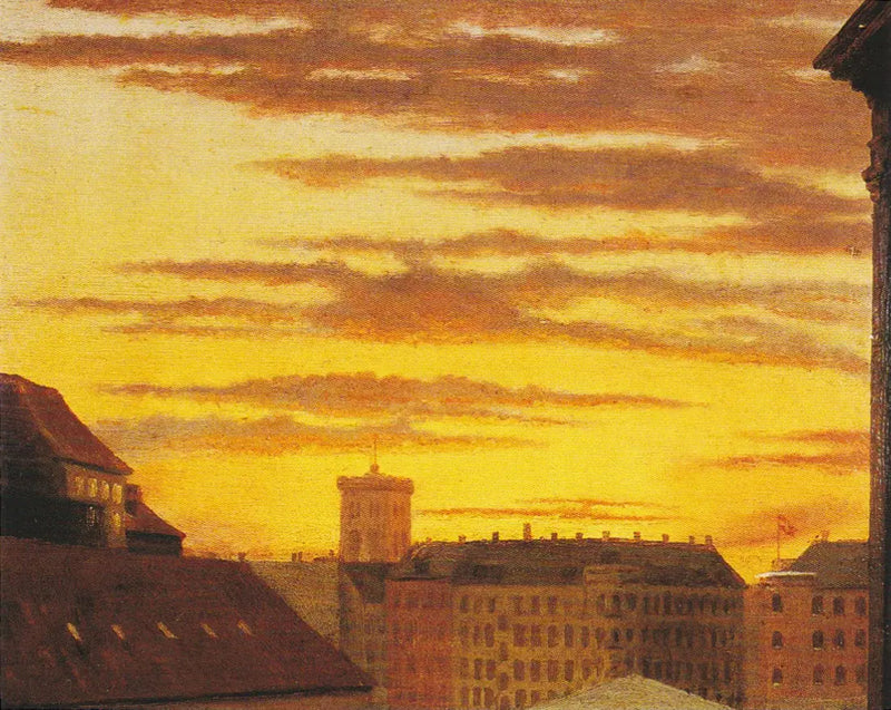 View of the rooftops of Havnegade and Nikolai Tower. - Peder Severin Krøyer