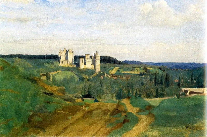 View of Pierrefonds Castle - Jean-Baptiste Camille Corot