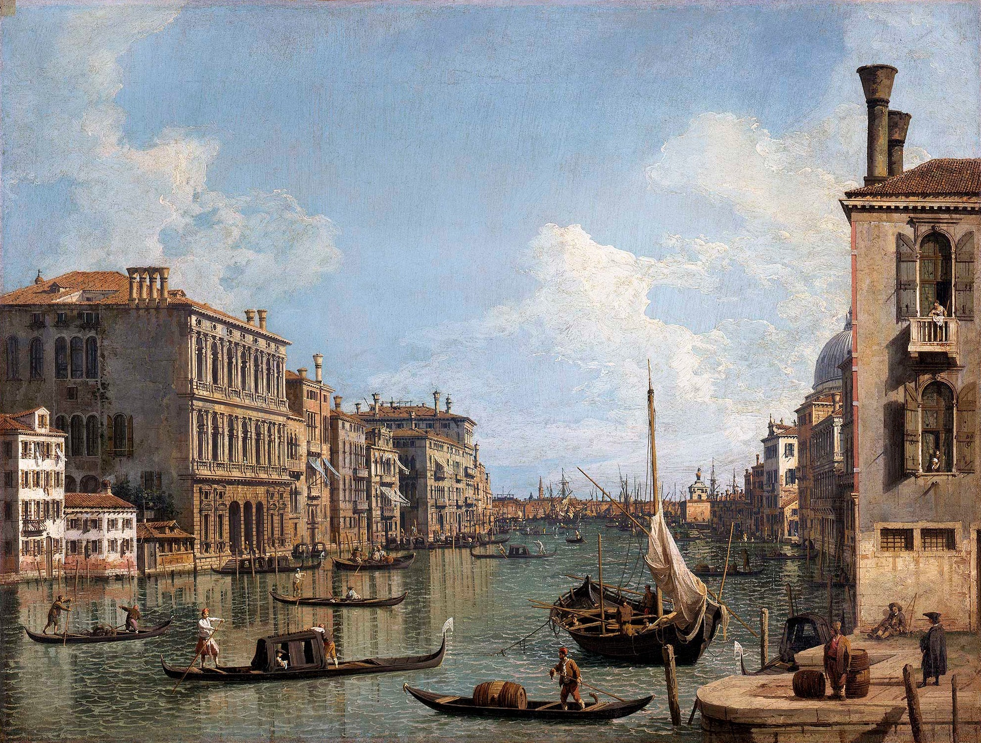 View of the Grand Canal towards the Customs Point - Canaletto