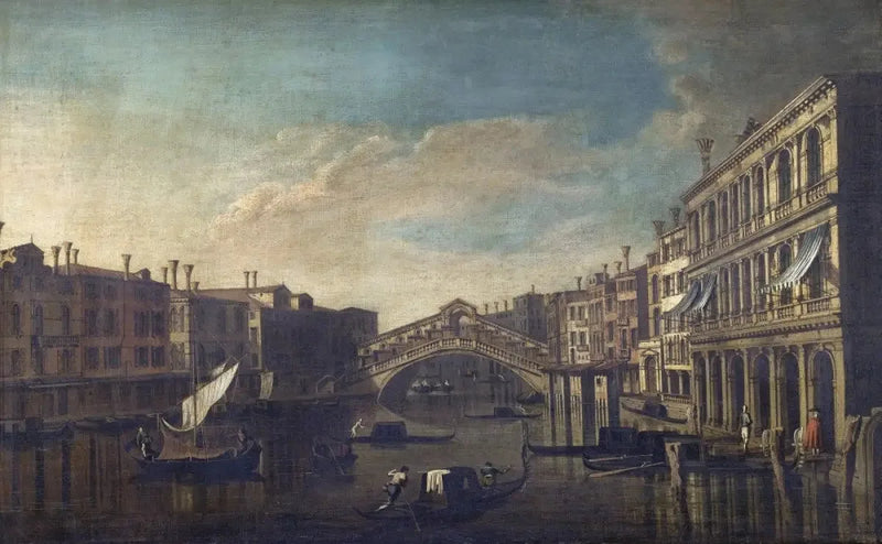 View of the Grand Canal towards the Rialto Bridge, Venice - Canaletto