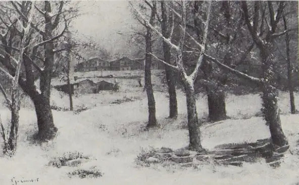 View of the Crêtes Park under the snow - Gustave Courbet