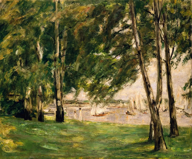 View of Wannsee with sailboats - Max Liebermann