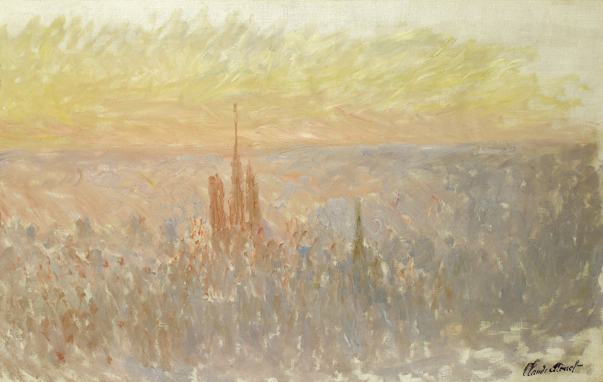 Reproduction du tableau « Vue générale de Rouen - Claude Monet » par Alpha Reproduction en peinture à l’huile