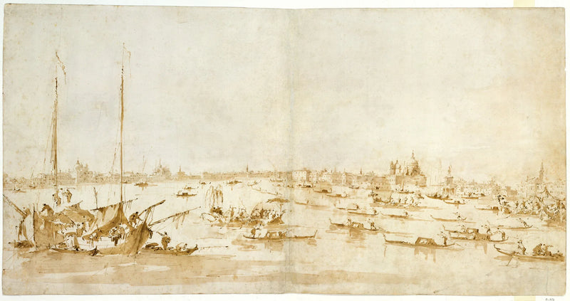 Panoramic view of the Bacino di San Marco, overlooking the Giudecca canal - Francesco Guardi