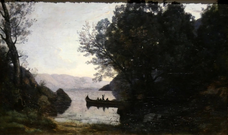 View taken at Riva, Italian Tyrol - Jean-Baptiste Camille Corot