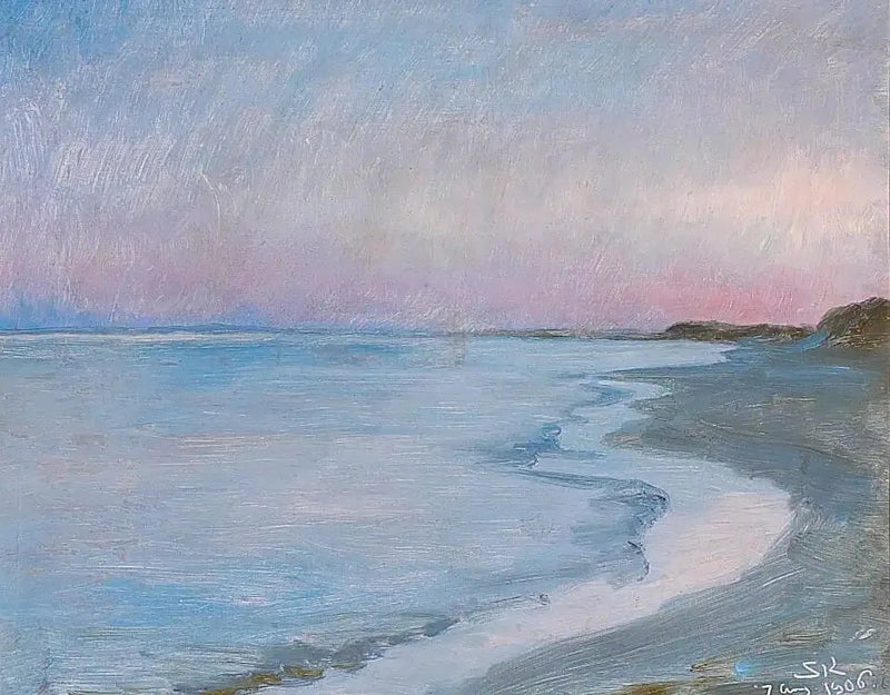 View of Skagen Beach, in the evening. - Peder Severin Krøyer