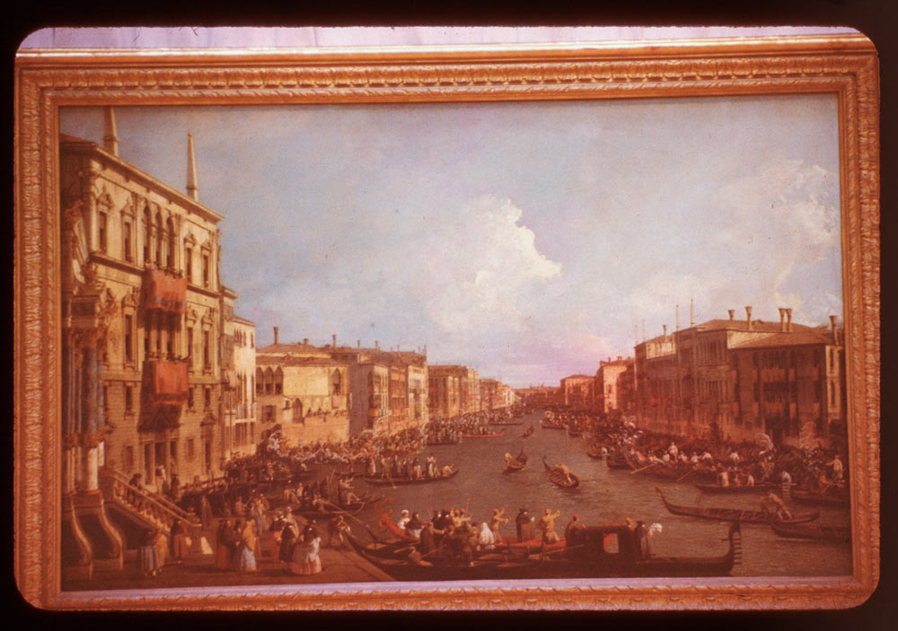 View of the Grand Canal from the Palazzo Balbi to the Rialto Bridge, during a regatta - Canaletto