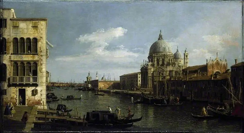 View of the Grand Canal: Santa Maria della Salute and the Dogana from Campo Santa Maria Zobenigo - Canaletto