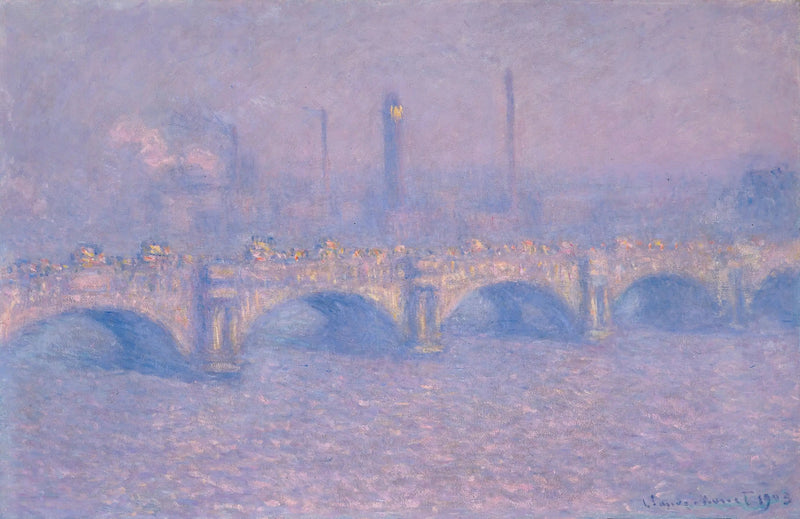 Waterloo Bridge, veiled sun. - Claude Monet