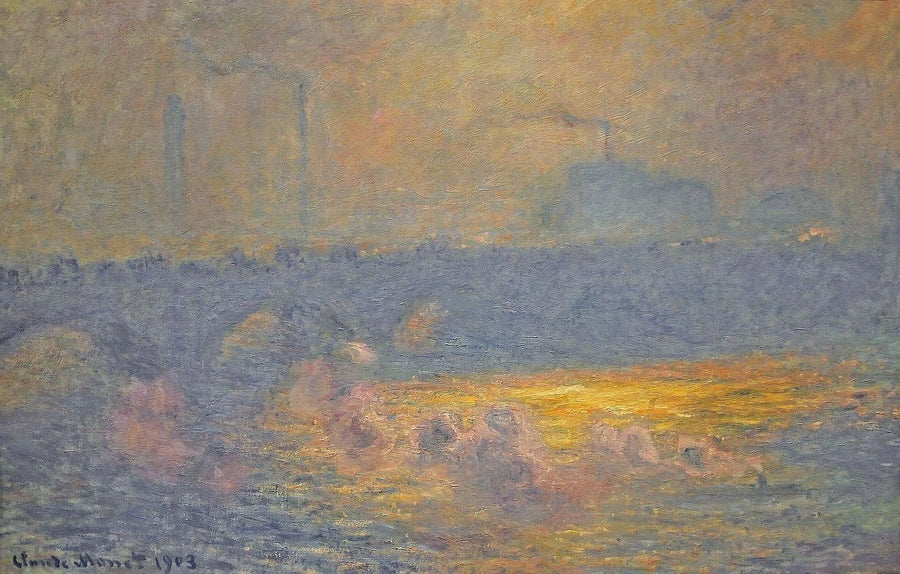 Waterloo Bridge, Sunlight Effect with Smoke - Claude Monet