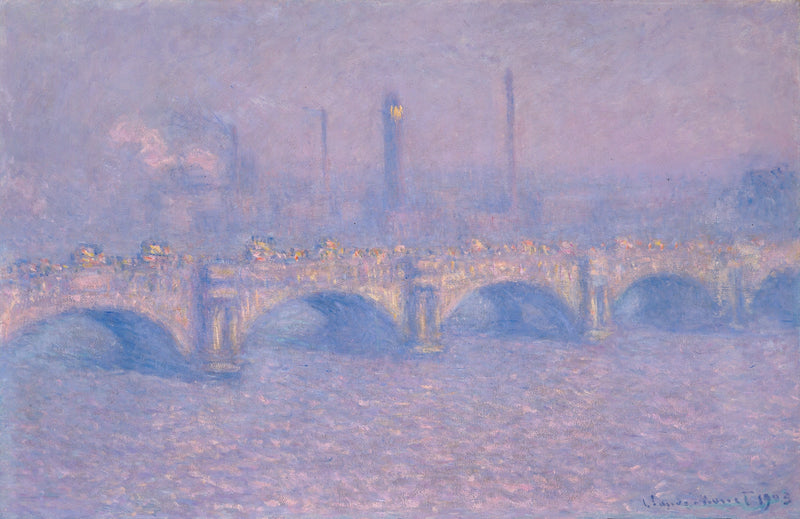 Waterloo Bridge, veiled sun W1590 - Claude Monet
