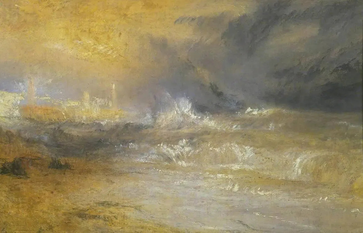 Waves Breaking on a Lee Shore at Margate (Study for ‘Rockets and Blue Lights’) - J. M. W. Turner image 1 tableau peint à l’huile sur toile